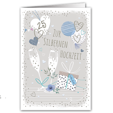 Zur Silbernen Hochzeit Alles Liebe! | Zur Silbernen Hochzeit (mit Hoch- und Folienprägung)