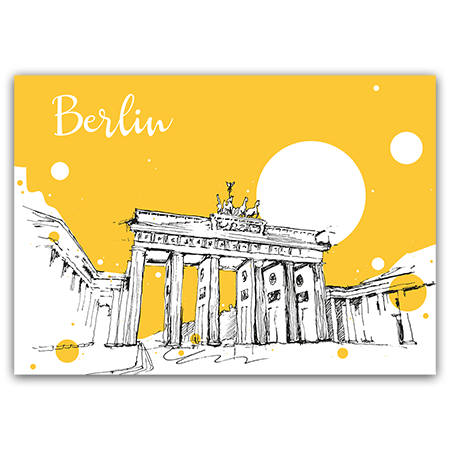 Berlin | Berlin, Brandenburger Tor (Strukturkarton mit Neonfarben)
