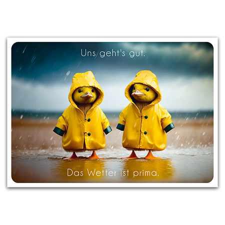 Uns geht's gut. Das Wetter ist prima. | Uns geht's gut. Das Wetter ist prima. (Strukturkarton)