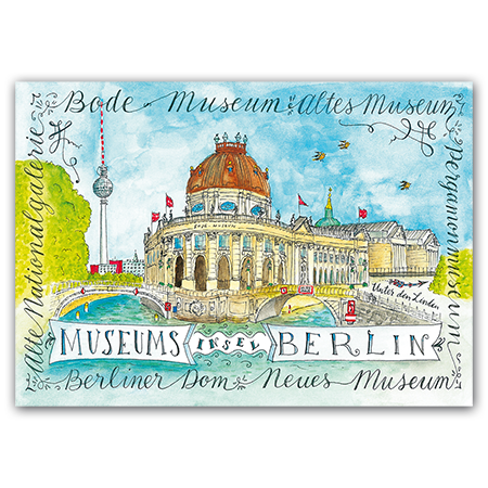 Museumsinsel Berlin, Bode Museum, Altes Museum, Pergamonmuseum, Neues Museum, Berliner Dom, Alte Nationalgalerie  Berlin, Museumsinsel (Strukturkarton)