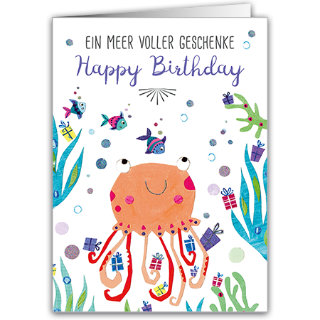 Ein Meer voller Geschenke Happy Birthday  Happy Birthday (Strukturkarton mit Glimmerlack)