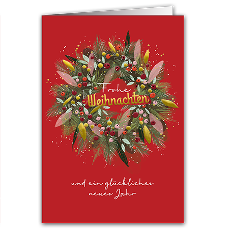 Frohe Weihnachten und ein glückliches neues Jahr | Frohe Weihnachten (mit Hoch- und Folienprägung)