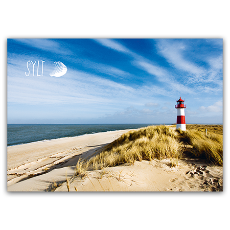 Sylt | Sylt, Leuchtturm List-Ost (Strukturkarton mit Lack-Effekten)