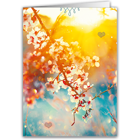   Frühlingsblüte (Strukturkarton mit Glimmerlack)