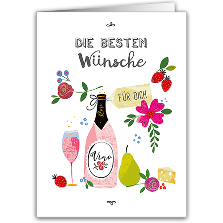Die besten Wünsche für dich vino rose  Die besten Wünsche (Strukturkarton mit Glimmerlack)