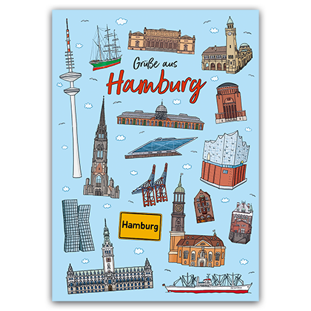   Grüße aus Hamburg (Strukturkarton mit Lack-Effekten)