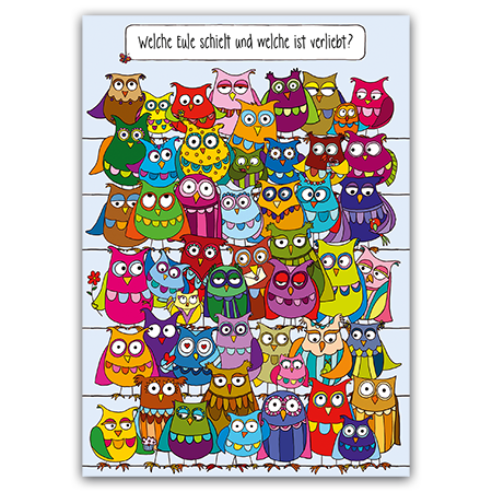 Welche Eule schielt und welche ist verliebt? | Welche Eule schielt und welche ist verliebt? (Strukturkarton mit Lack-Effekten)