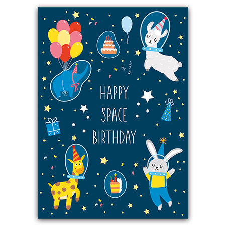 HAPPY SPACE BIRTHDAY  Happy Space Birthday (Strukturkarton mit Lack-Effekten)