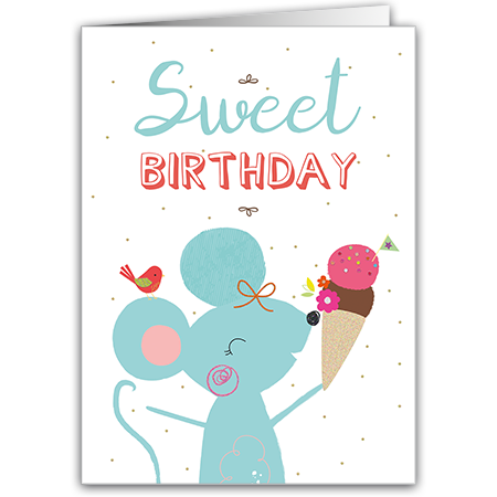 Sweet Birthday  Sweet Birthday (Strukturkarton mit Glimmerlack)