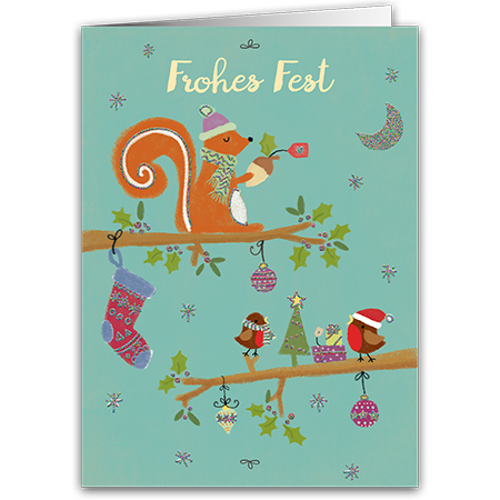 Frohes Fest  Frohes Fest (Strukturkarton mit Glimmerlack)