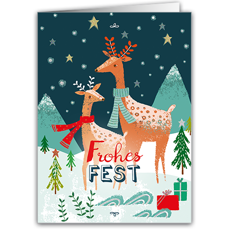Frohes Fest  Frohes Fest (Strukturkarton mit Glimmerlack)