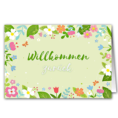 Willkommen zurück | Willkommen zurück (Strukturkarton mit Glimmerlack)