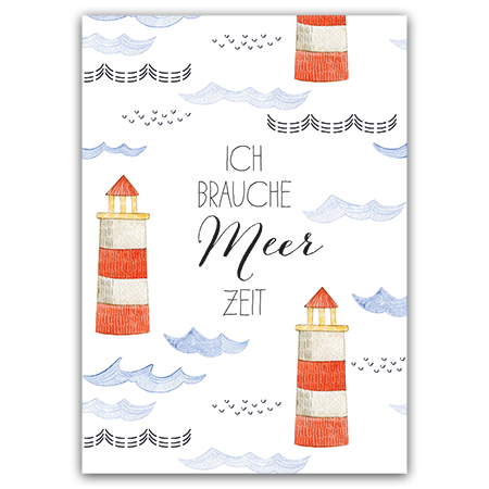Ich brauche Meer Zeit | Ich brauche Meer Zeit (Strukturkarton mit Lack-Effekten)